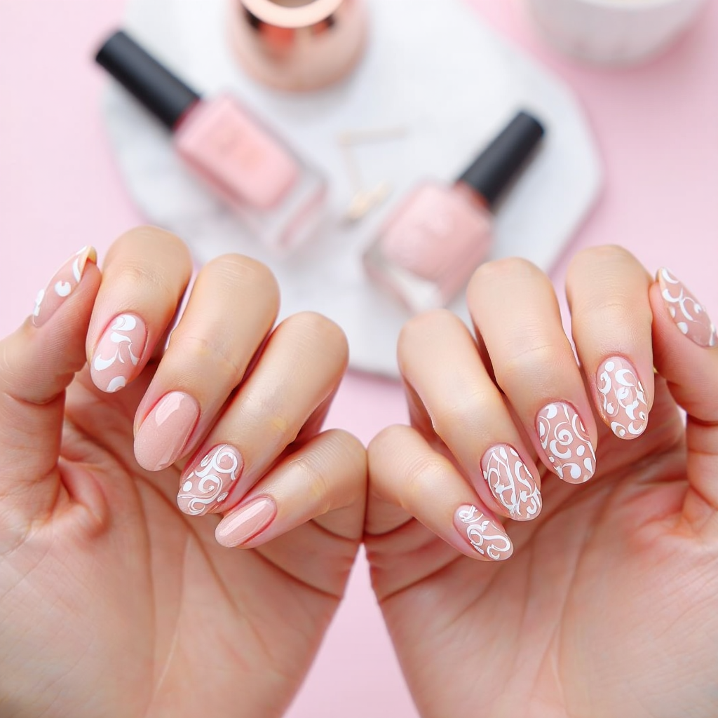 Coquette nails 2025 salon DIY