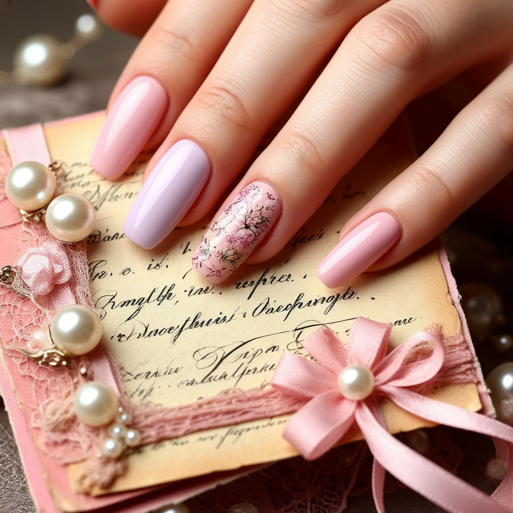 Coquette nails 2025 vintage romance