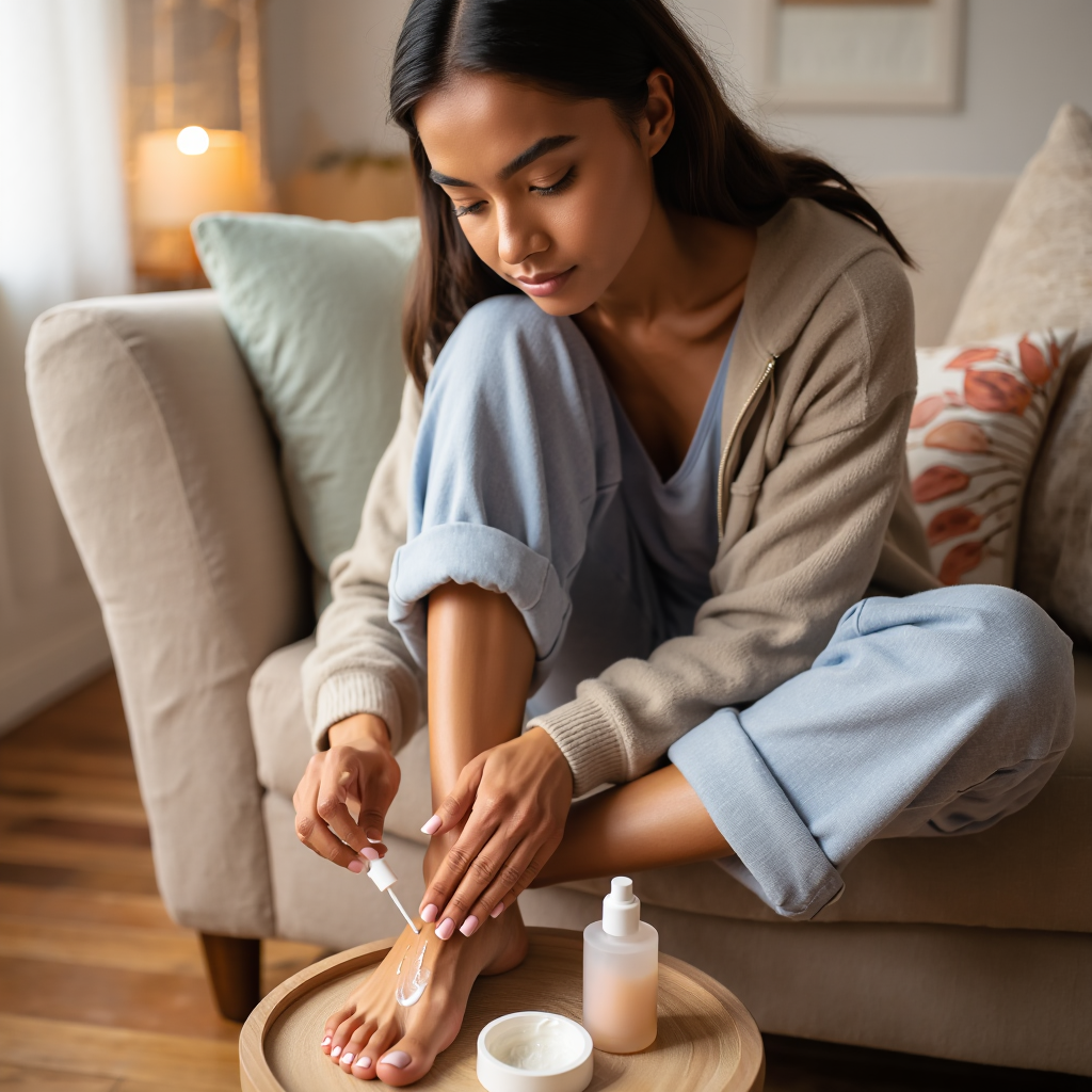 Post pedicure foot care routine