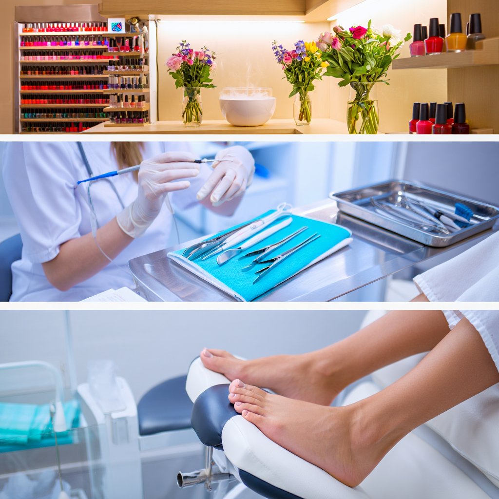 Spa pedicure vs medical pedicure contrast