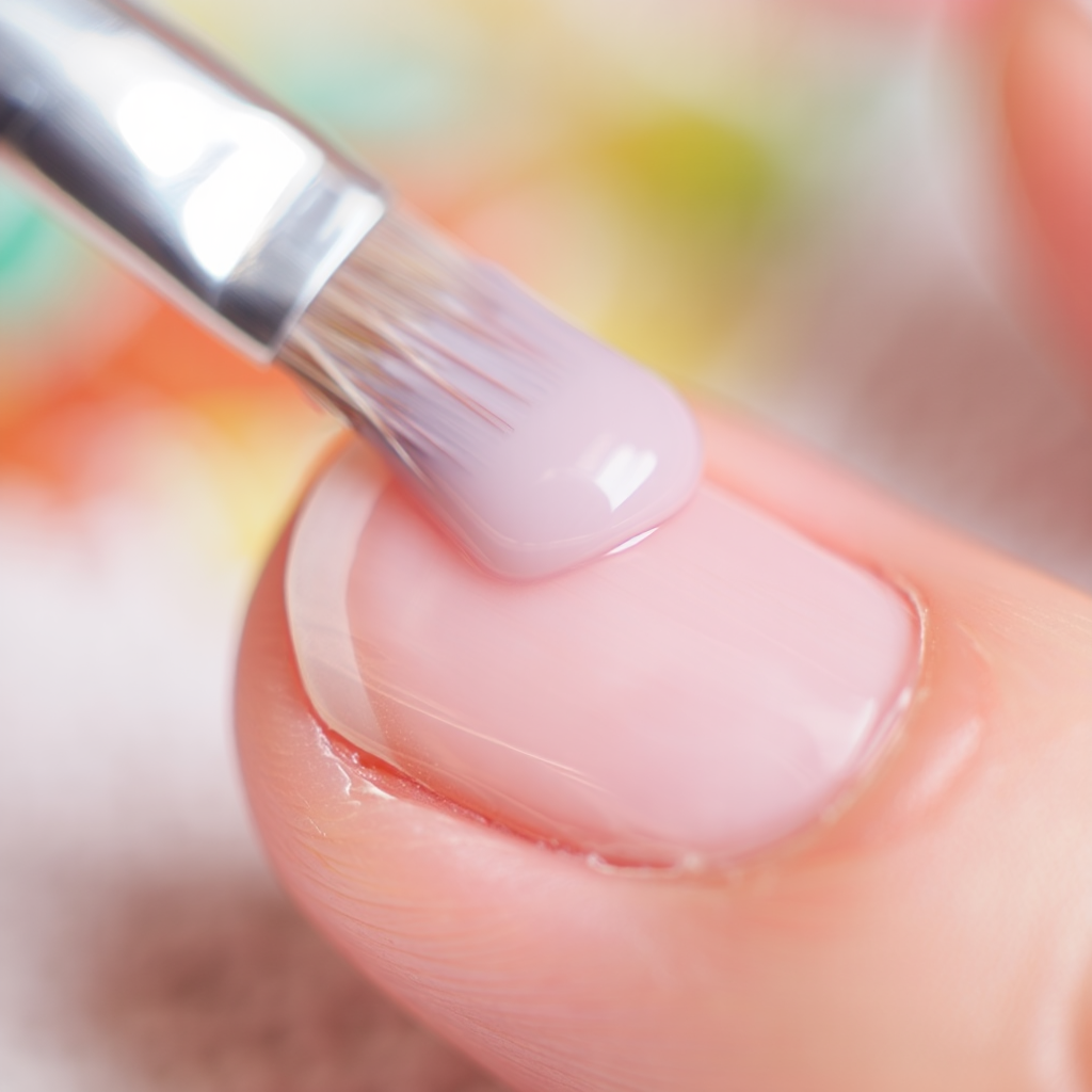 Applying Base Coat Manicures